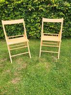 Houten klapstoeltjes / bistrostoeltjes, Tuin en Terras, Ophalen, Gebruikt, Hout, Inklapbaar