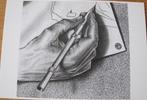 Escher - schrijvende handen - detail - 1948, Verzenden, 1980 tot heden, Ongelopen, Overige thema's