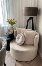 2 Nieuwe Beige Velvet Loveseat, Huis en Inrichting, Fauteuils, Nieuw, 75 tot 100 cm, Ophalen of Verzenden, 100 tot 125 cm