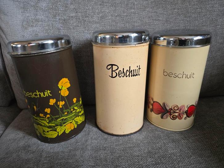 3 Vintage Brabantia Beschuitbussen, Huis en Inrichting, Keuken | Keukenbenodigdheden, Gebruikt, Ophalen of Verzenden