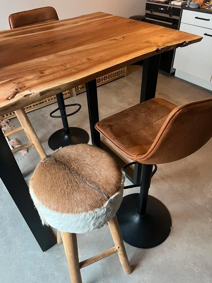 Barkrukken evt. Incl bartafel, Huis en Inrichting, Barkrukken, Zo goed als nieuw, 60 tot 90 cm, 5 krukken of meer, In hoogte verstelbaar