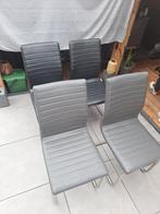 Leren eetkamerstoelen, Huis en Inrichting, Stoelen, Ophalen, Gebruikt, Zwart, Leer