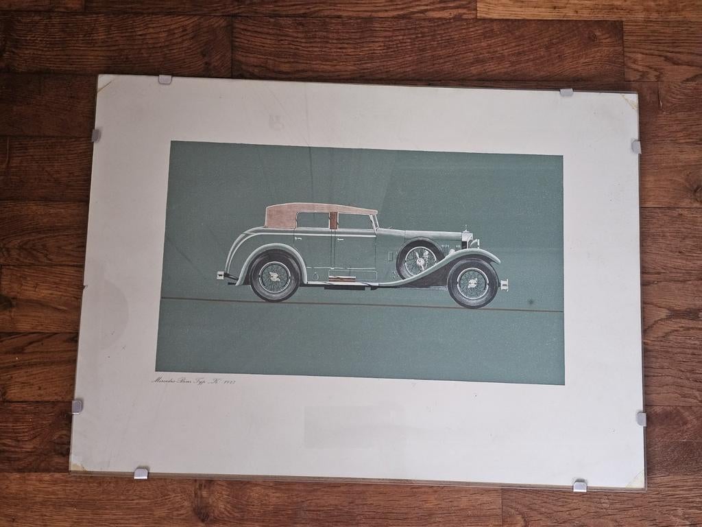 Oude Mercedes Type K Dealer poster Walter Gotschke, Ophalen of Verzenden, Gebruikt, Auto's