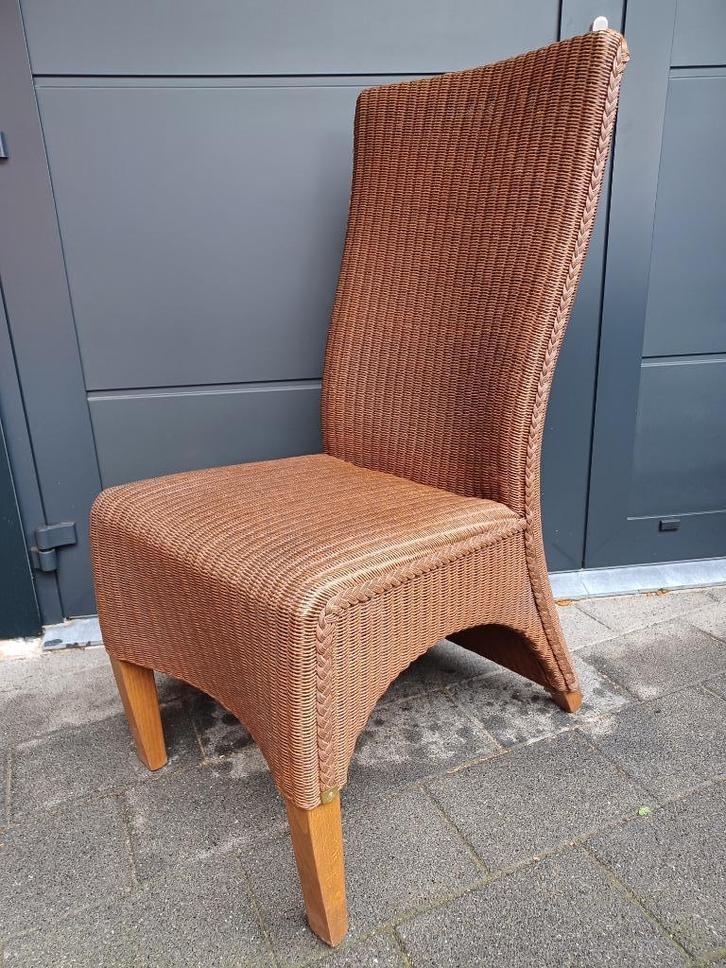 Lloyd Loom Stoelen 6 stuks, Huis en Inrichting, Stoelen, Gebruikt, Vijf, Zes of meer stoelen, Hout, Riet of Rotan, Bruin, Ophalen