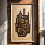 Akke Sins Potlood Gesigneerde Citscape Lithografie Vintage J, Ophalen of Verzenden