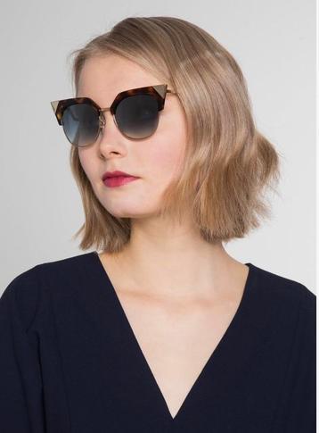 Dames Fendi IRIDIA zonnebril bril cateye bruin goudkleurig beschikbaar voor biedingen