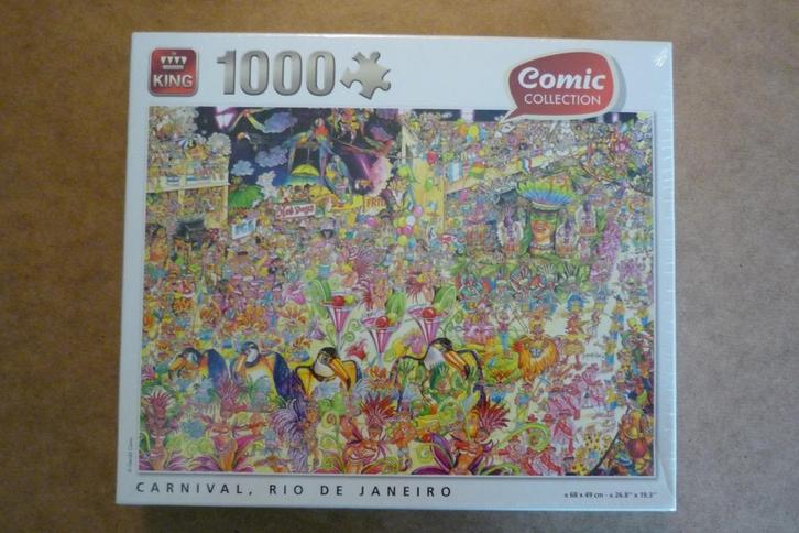 Nieuw King Comic '' CARNAVAL, RIO DE JANEIRO '' 1000 st., Hobby en Vrije tijd, Denksport en Puzzels, Nieuw, Legpuzzel, 500 t/m 1500 stukjes