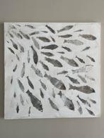 Abstract Schilderij met Visjes - 80x80.5cm, Antiek en Kunst, Ophalen of Verzenden