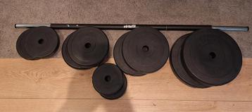 halter set halterstang plus 44KG aan gewichten halterset  beschikbaar voor biedingen