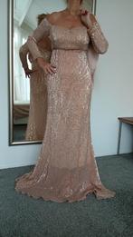 Prachtige Galajurk met Pailletten, Nova fashion, Galajurk, Beige, Maat 42/44 (L)