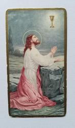 Bid prentje Christus op knieën - goud omrand, Ophalen of Verzenden, Kaart of Prent, Christendom | Katholiek