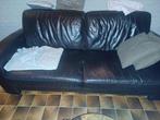 Bankstel 2 zits en drie zits, Huis en Inrichting, Banken | Bankstellen, Ophalen, Gebruikt, 200 tot 250 cm, Leer