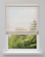 Nieuwe houten jaloezieën 50mm abachi, Ophalen, Wit, Nieuw, 200 cm of meer