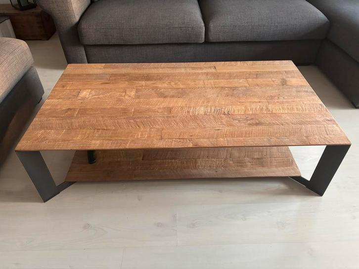 Pandora Salontafel Hout & metaal, met Onderplank, Huis en Inrichting, Tafels | Salontafels, Gebruikt, Minder dan 50 cm, 50 tot 100 cm