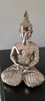 zilverkl. kleine metalen buddha 13 cm, Verzenden, Gebruikt