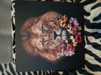 Canvas schilderij leeuw, Huis en Inrichting, Woonaccessoires | Schilderijen, Tekeningen en Foto's, Ophalen, Minder dan 50 cm, Zo goed als nieuw