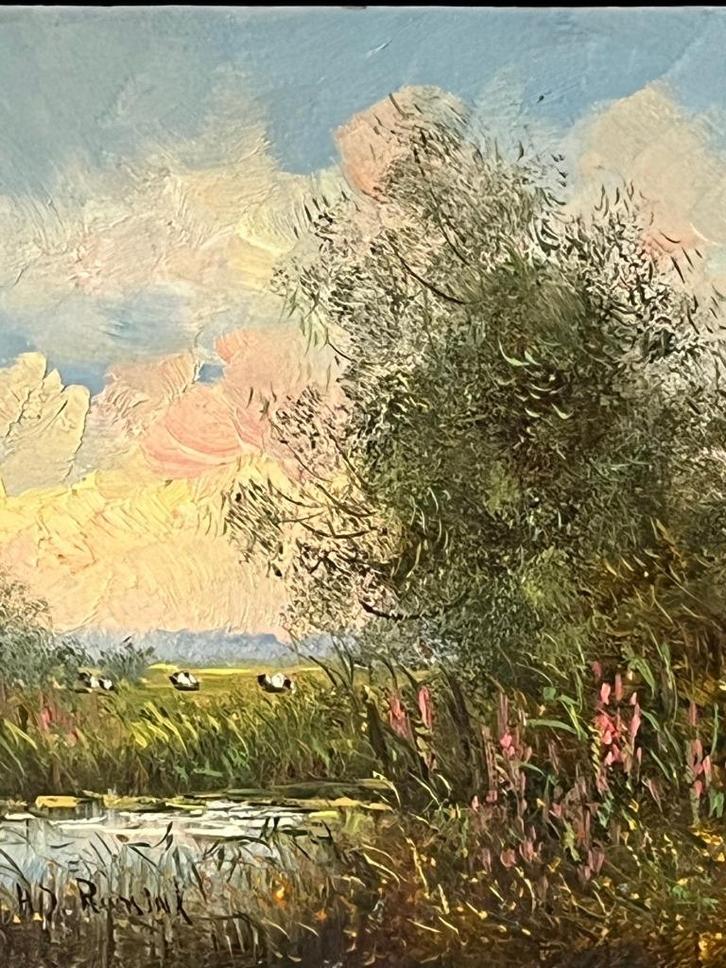 Henk Roosink, 's zomerse voorstelling met wat koeien, Antiek en Kunst, Kunst | Schilderijen | Klassiek, Ophalen