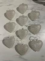 10 glazen kerstballen hartvormig, Diversen, Kerst, Ophalen of Verzenden, Zo goed als nieuw