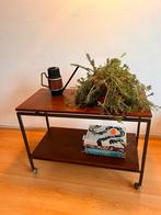 Vintage Pastoe bijzettafel - roltafel - Stiemsma, Minder dan 55 cm, Gebruikt, Rechthoekig, Hout