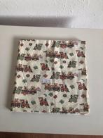 Vintage Katoen Stof met Beren Trein Print, 120 cm of meer, Beige, Nieuw, Ophalen of Verzenden