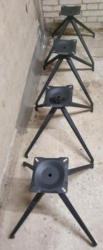 4 X STALEN ONDERSTEL VOOR 4 STOELEN (niet draaibaar), Huis en Inrichting, Stoelen, Ophalen, Gebruikt, Zwart, Vier