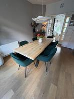 6 eetkamerstoelen donkergroen – zo goed als nieuw!, Ophalen, Overige kleuren, Zo goed als nieuw, Stof