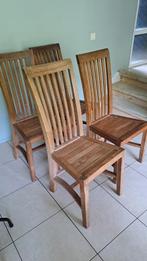 4x houten stoelen, Huis en Inrichting, Stoelen, Vier, Gebruikt, Bruin, Ophalen