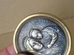 Verzilverd reliëf Heilige Maria Mater de bono consilio 5cm, Ophalen of Verzenden, Gebruikt, Overige typen, Christendom | Katholiek