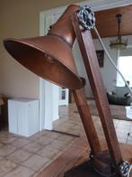 Houten tafel/bureau lamp, Ophalen of Verzenden, Hout