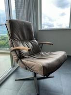 Leren draaifauteuil van De Bommel in ‘Oklahoma liver’, Huis en Inrichting, Fauteuils, Ophalen, Minder dan 75 cm, Zo goed als nieuw