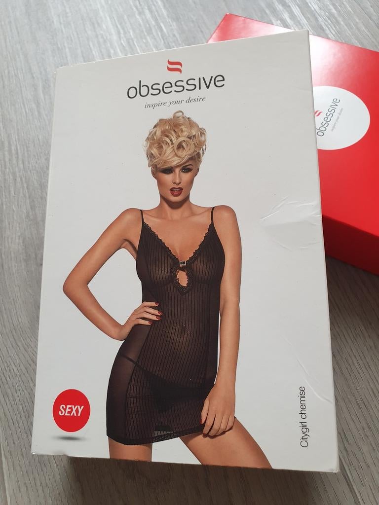 Sexy Zwart Setje - Obsessive L/XL, Obsessive, Verzenden, Zwart, Setje