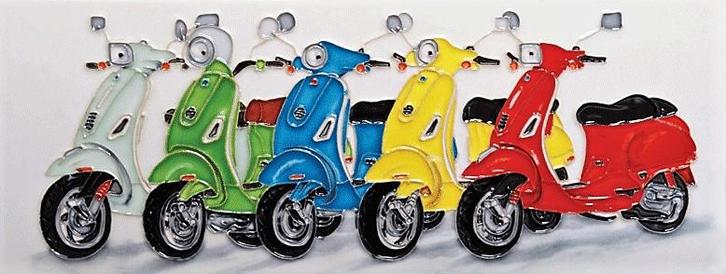 Wandtegels: Scooters - Mini's - Vlinders - Zeilers, Antiek en Kunst, Kunst | Beelden en Houtsnijwerken