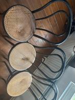 Thonet stoelen met biezen zitting - opknapper, Huis en Inrichting, Stoelen, Ophalen, Gebruikt, Drie, Zwart