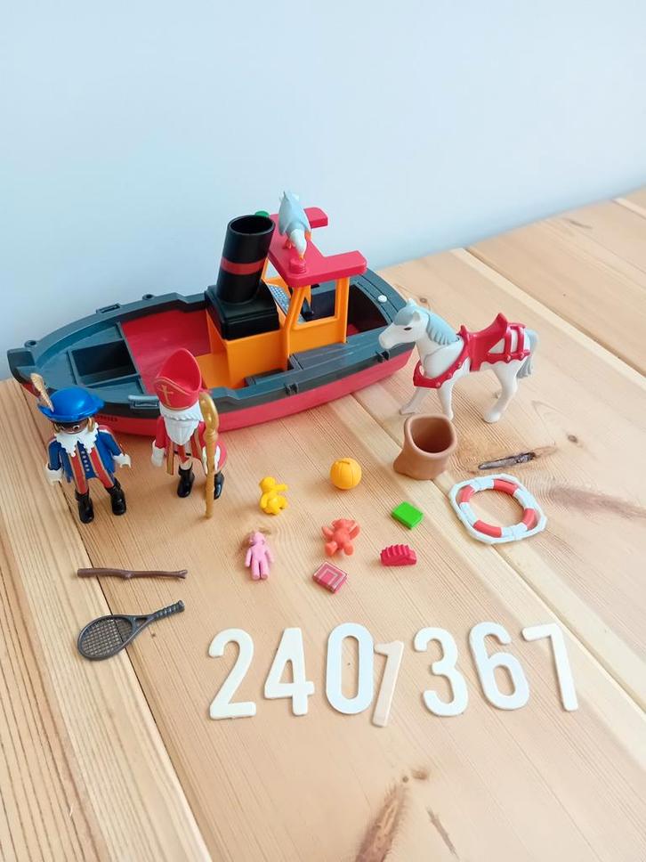 Playmobil - Stoomboot met Sinterklaas, Piet en Ozosnel, Kinderen en Baby's, Speelgoed | Playmobil, Gebruikt, Ophalen of Verzenden