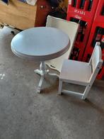 Bijzet tafel met stoeltje en dienblad, Ophalen, 50 tot 100 cm, Rond, Tot twee personen