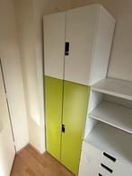 ikea stuva Witte kast met 2 groene deuren, Huis en Inrichting, Kasten | Kledingkasten, Ophalen, Gebruikt, 50 tot 100 cm, 150 tot 200 cm