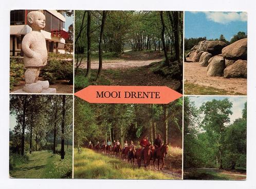 Mooi Drente - Bartje Hunebed Ruiters te paard natuur, Verzamelen, Ansichtkaarten | Nederland, Gelopen, Drenthe, 1980 tot heden