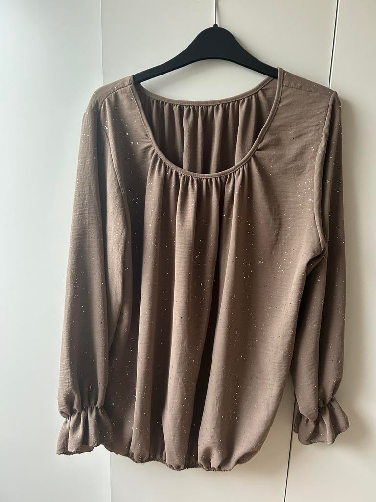 Sas mode beige glitterblouse maat 38/44, Ophalen of Verzenden, Nieuw, Maat 46/48 (XL) of groter, Beige