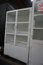 Industriële Stalen Vitrinekast Wit 100x43x180 cm, Met deur(en), Savoir, Zo goed als nieuw, 25 tot 50 cm