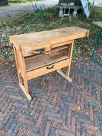 Beukenhouten werkbank vintage met twee bankschroeven, Doe-het-zelf en Verbouw, Werkbanken, Ophalen, Zo goed als nieuw