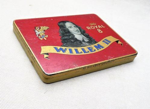 sigarenblik (leeg) Willem II Royal 8 No 574 10 Amarillo., Verzamelen, Rookartikelen, Aanstekers en Luciferdoosjes, Gebruikt, Tabaksdoos of Verpakking