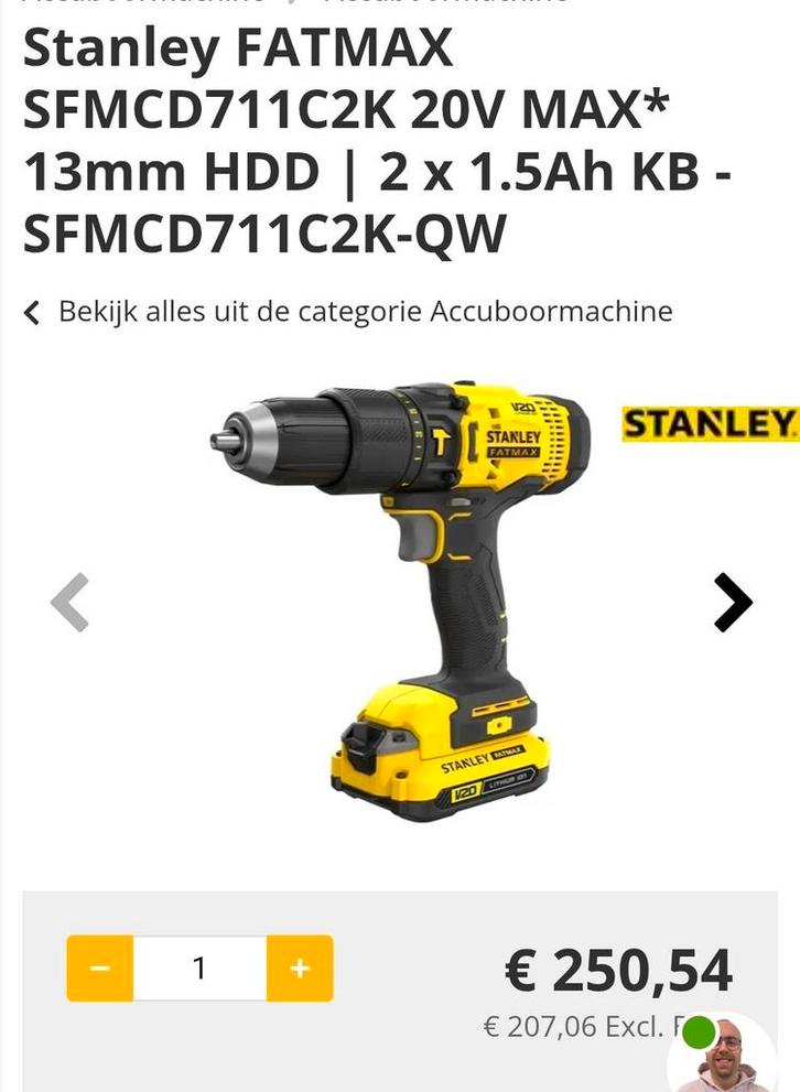 Stanley Boormachine Set (2x) + Accu's & Lader - Nieuw!, Doe-het-zelf en Verbouw, Gereedschap | Boormachines, Nieuw, Boor- en Schroefmachine