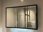 Badkamerspiegel met Zwarte Rand, Huis en Inrichting, Ophalen, Gebruikt, 100 tot 150 cm, Overige typen