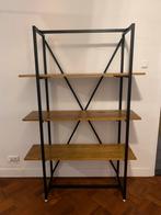 Industrieel rek met houten planken, Ophalen, Met plank(en), Gebruikt, 100 tot 150 cm