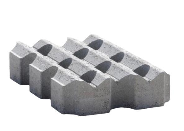 Bermblok 40x60x12cm beton relief van boven, rondom recht, Tuin en Terras, Tegels en Klinkers, Nieuw, Overige typen, Beton, 10 m² of meer