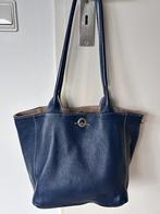Blauwe tas met beige suède binnenzijde, Ophalen of Verzenden, Zo goed als nieuw, Blauw, Handtas