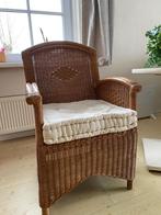 Rieten stoel met hoge rugleing en kussen, Ophalen