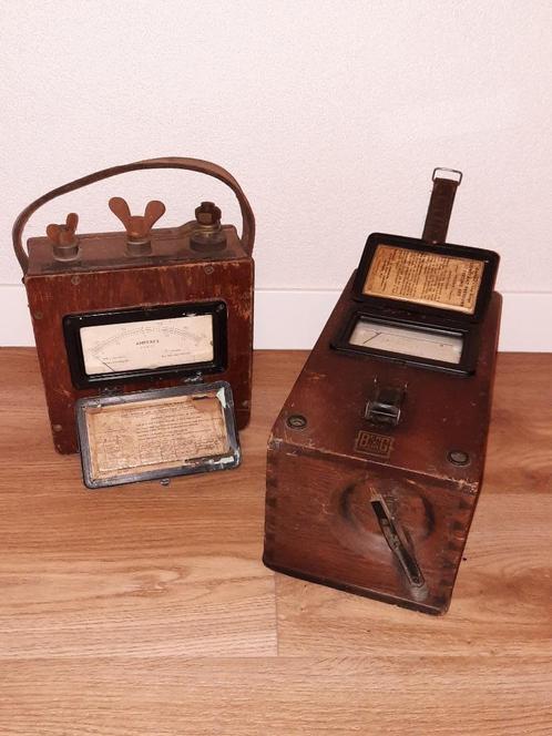 Megger en ampere meter in houten kist van Burg en Berg, Antiek en Kunst, Antiek | Gereedschap en Instrumenten, Ophalen of Verzenden