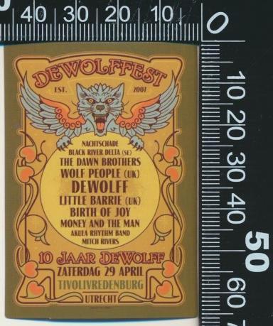 Sticker: Dewolff (Concertposter 1), Verzamelen, Stickers, Zo goed als nieuw, Bedrijf of Vereniging, Ophalen of Verzenden