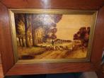 Schilderij, landschap Herder met schapen, Antiek en Kunst, Ophalen